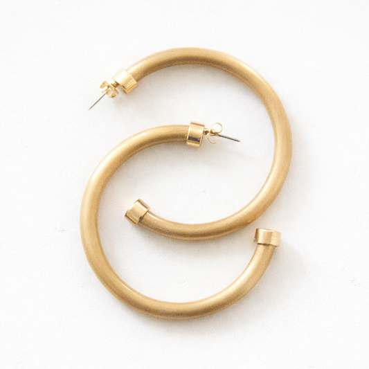 Hoops - Brushed Gold