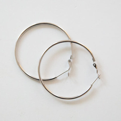 The Holly Hoop - Silver , 1.5 Inch