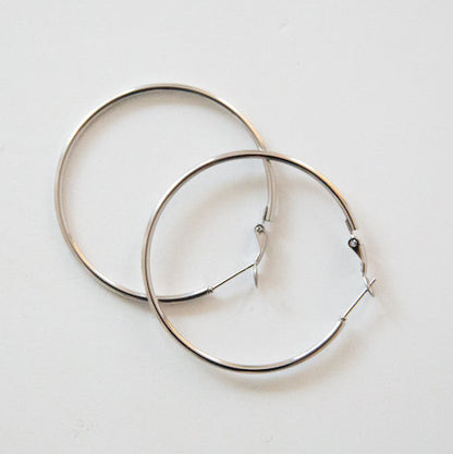 The Holly Hoop - Silver , 1.5 Inch